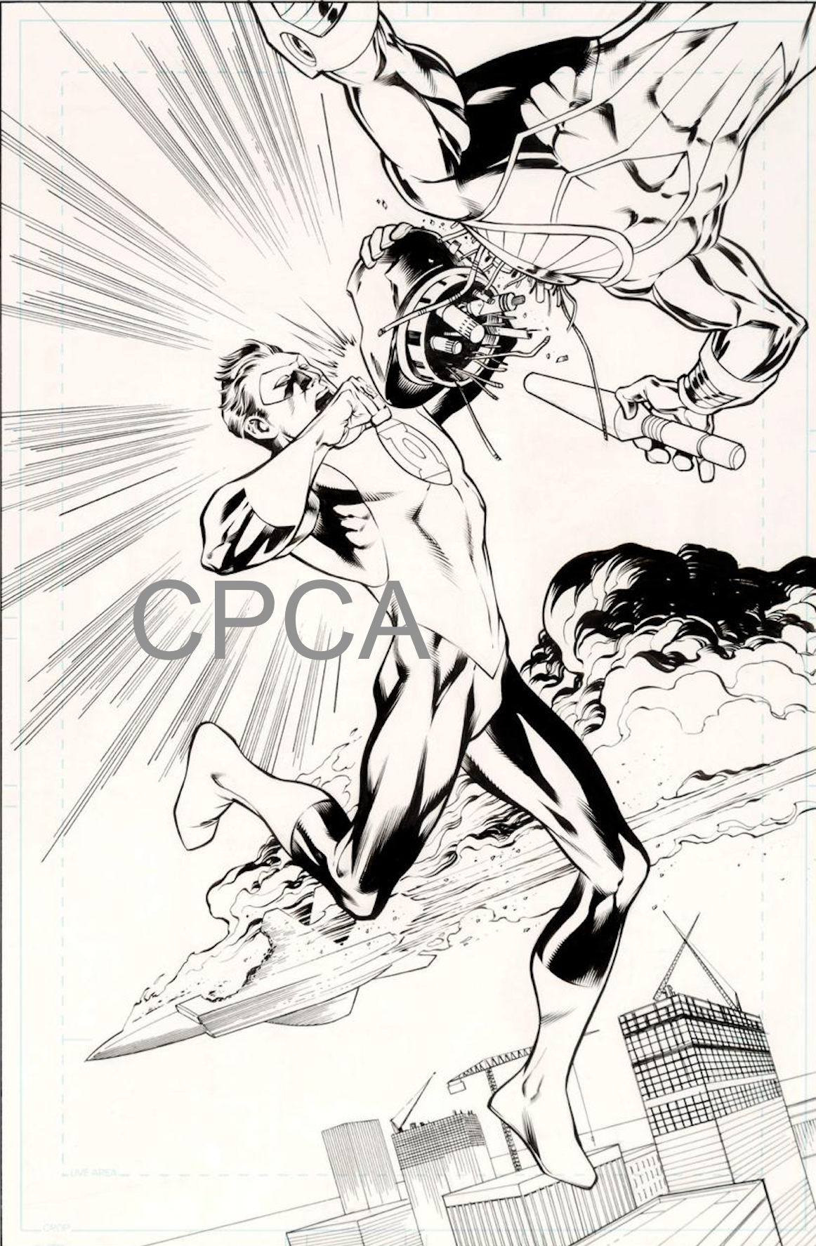 Green Lantern vs Manhunter - Print