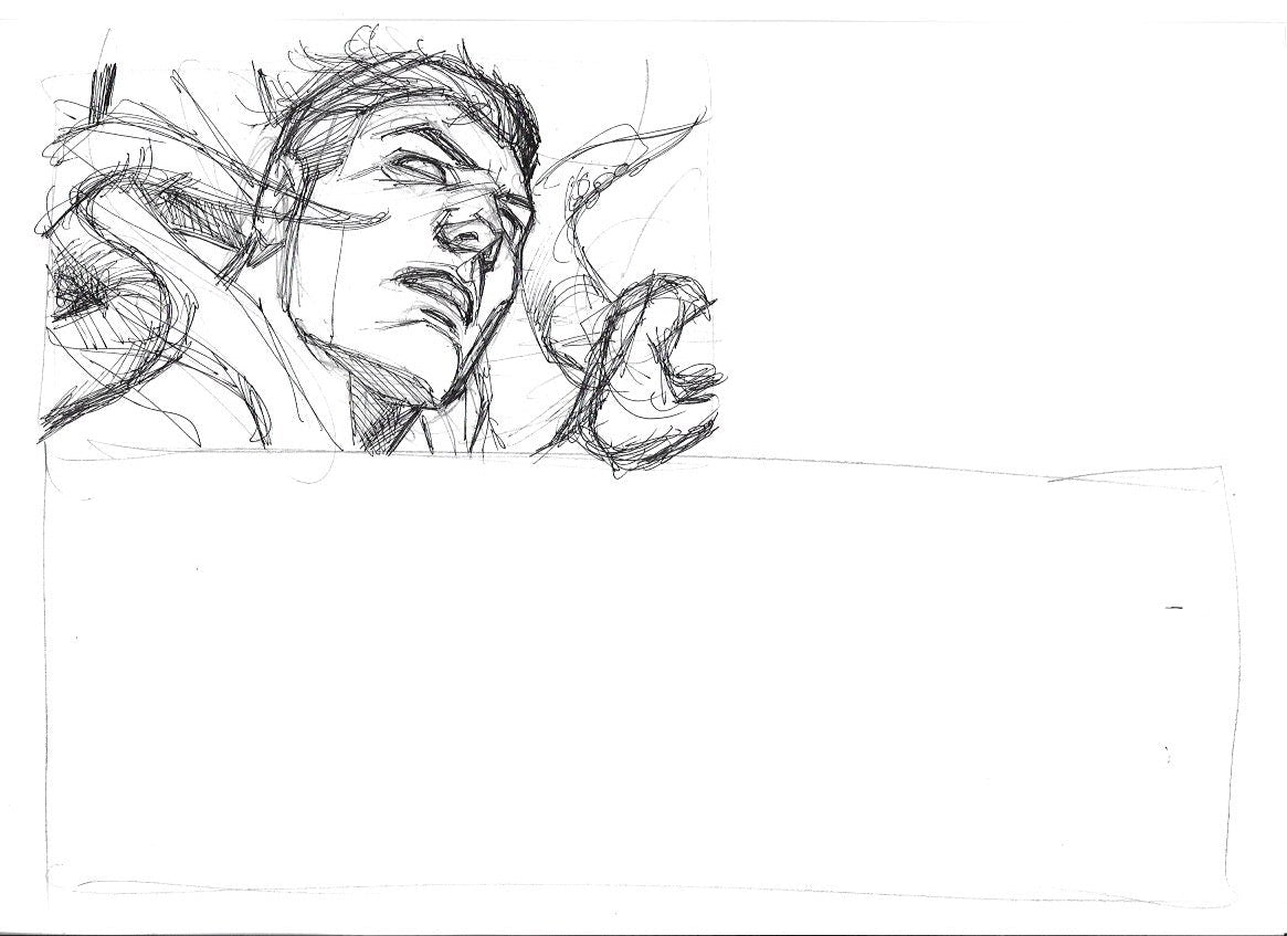 Sketch Superman contra los nuevos dioses - La caída de Camelot
