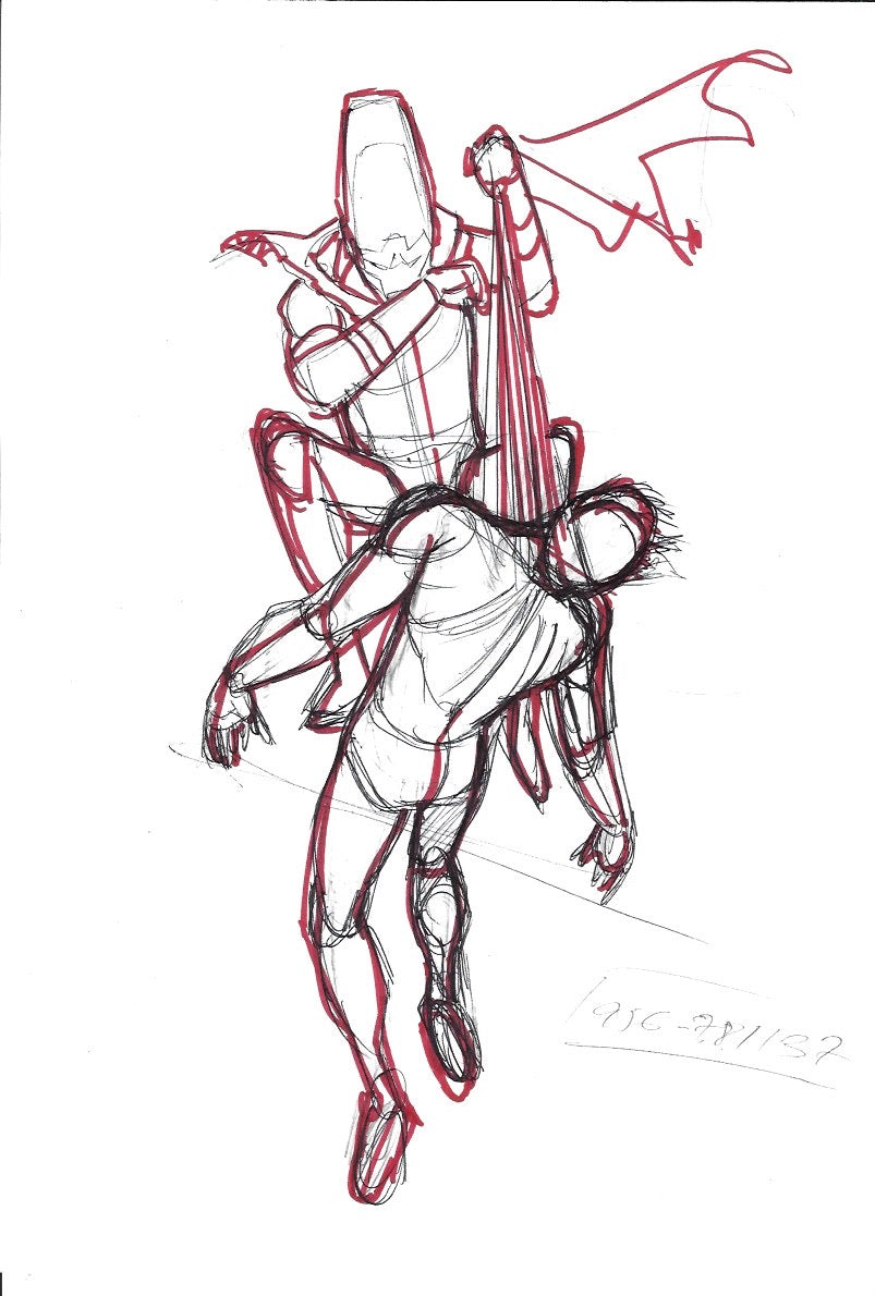 Sketch Muerte de Superman - Caída de Camelot
