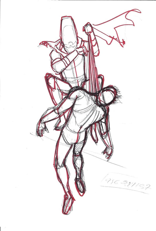 Sketch Muerte de Superman - Caída de Camelot