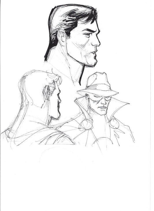 Sketch Superman y Phantom bustos - La caída de Camelot