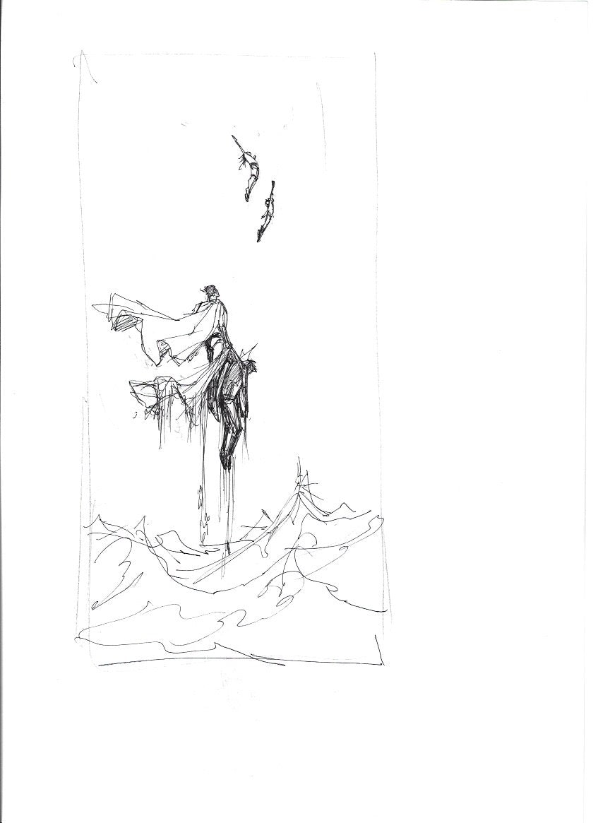 Sketch Superman victoria en el mar - La caída de Camelot