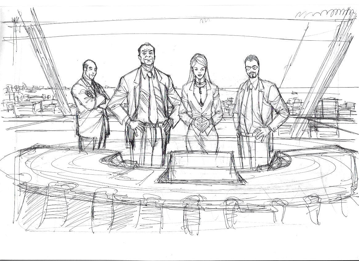 Sketch Lana Lang Lexcorp pagina A4 completa - La caída de Camelot