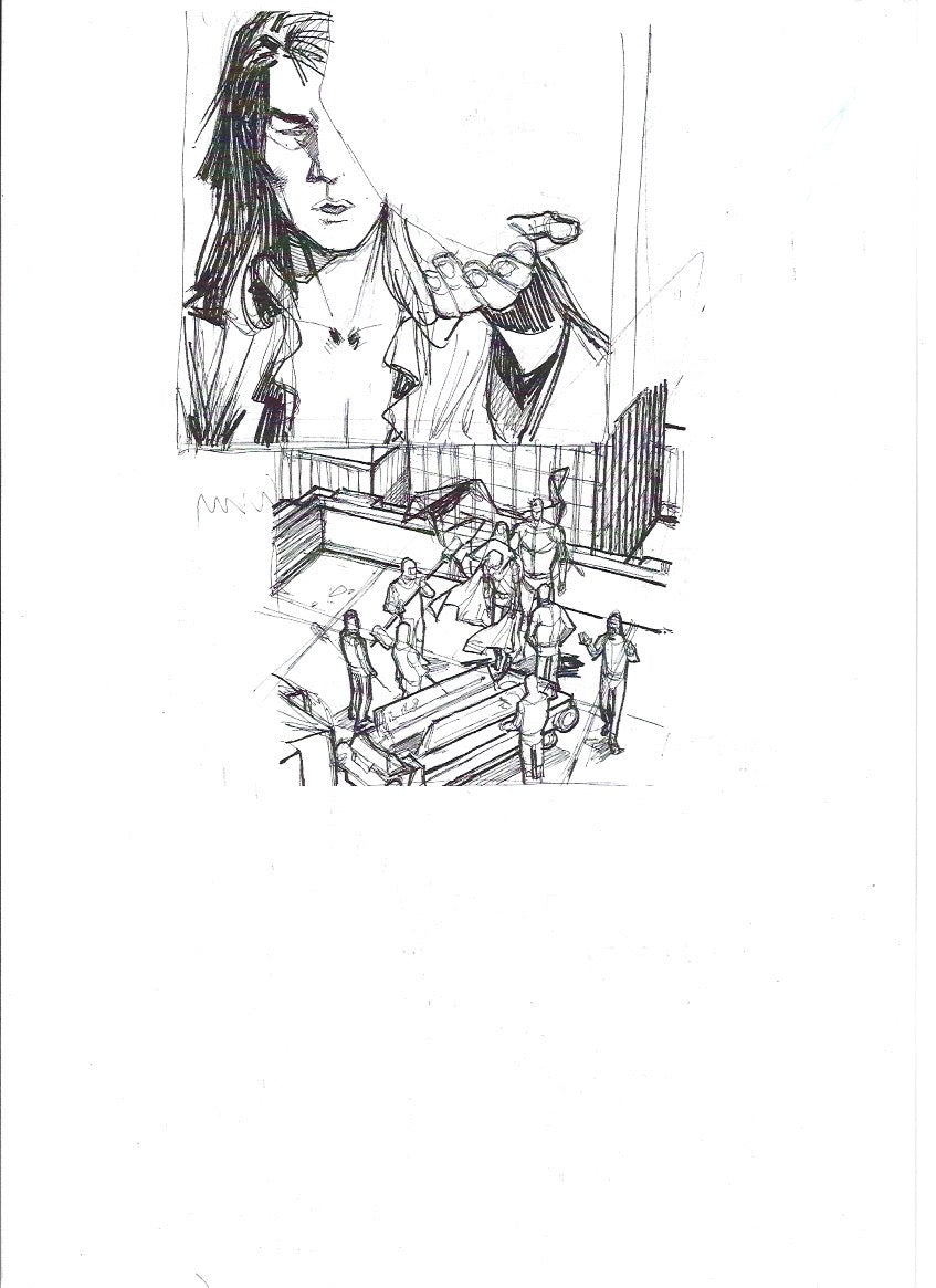 Sketch Lana Lang Lexcorp pagina A4 completa - La caída de Camelot