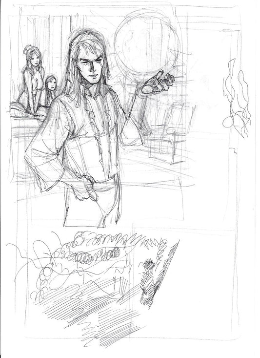 Sketch Arion derrotado - La caída de Camelot