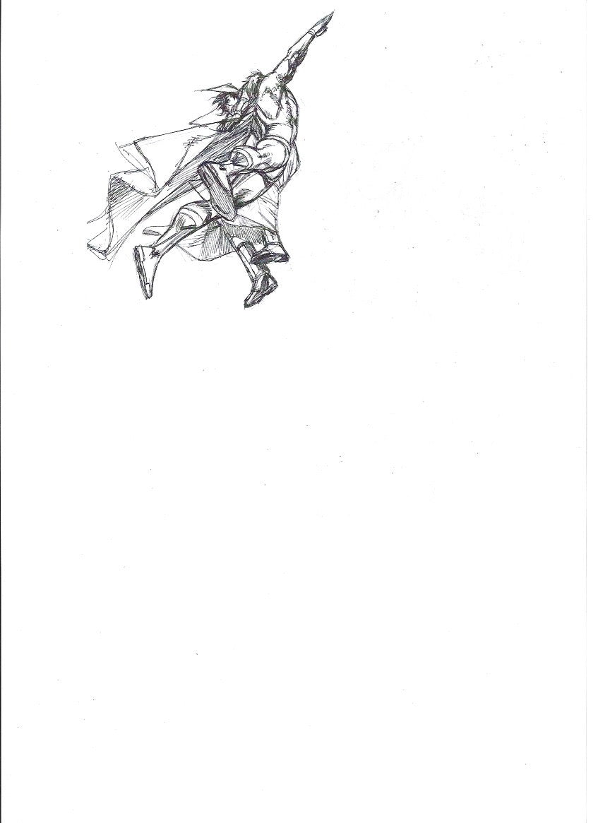 Sketch Arion derrotado - La caída de Camelot
