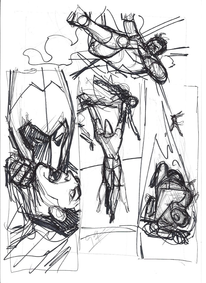 Sketch Khyber vence Superman (pagina A4 completa) - La caída de Camelot