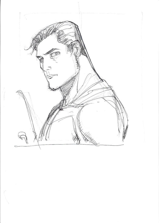 Sketch Superman de perfil- La caída de Camelot
