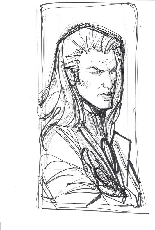 Sketch doble de Superman y Arión - Caída de Camelot