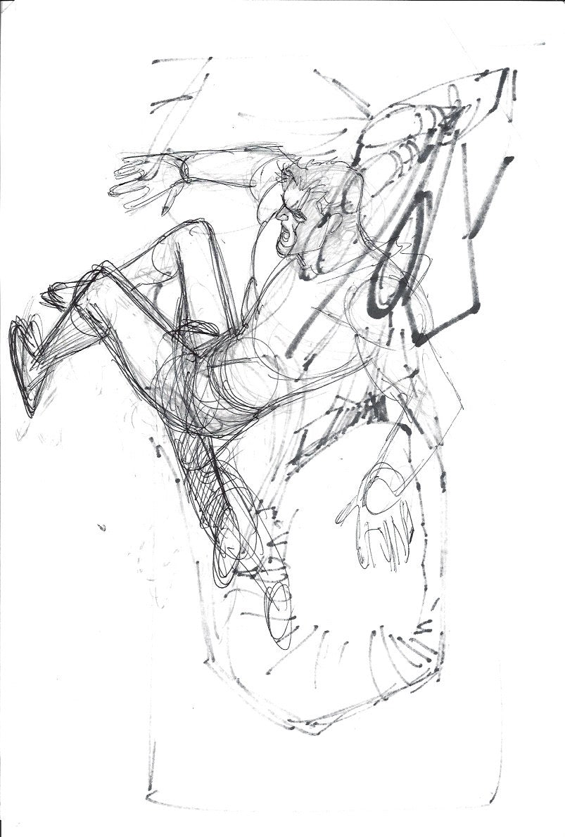 Sketch doble de Superman y Arión - Caída de Camelot