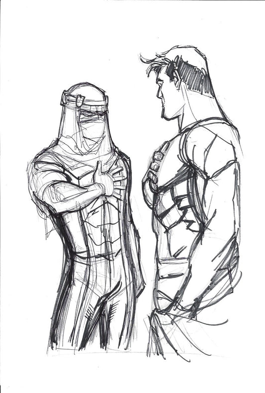Sketch de Superman y Siroco - Caída de Camelot